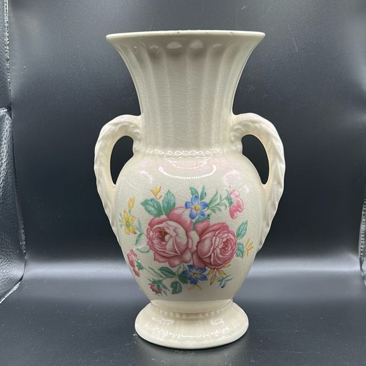 Royal Copley Floral Vase, Double Handled