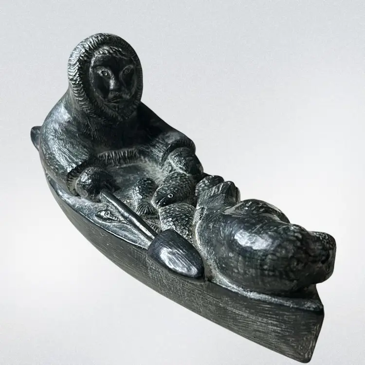 Vintage Wolf Original Signed Soapstone Statue: 10.5”x4”x3.25”