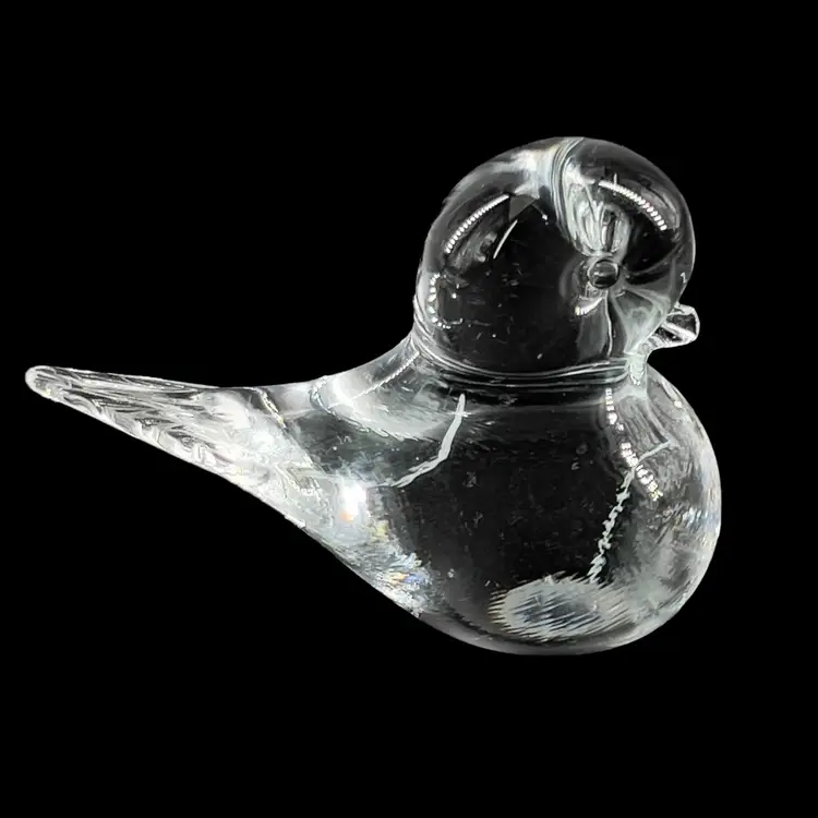Blown Glass Bird Paperweight By Artist Eneryda Glasbruk Sweden