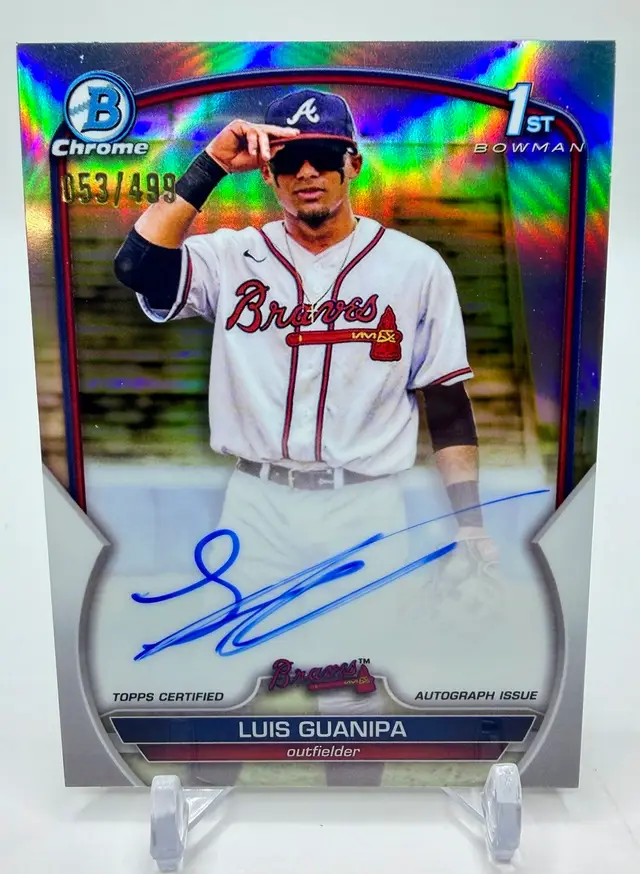 Luis Guanipa 2023 Bowman Chrome 1st Bowman Refractor Auto /499 Atlanta Braves