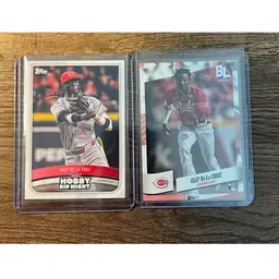 Elly De La Cruz 2 Card Lot Including Topps Hobby Rip Night Cincinnati Reds