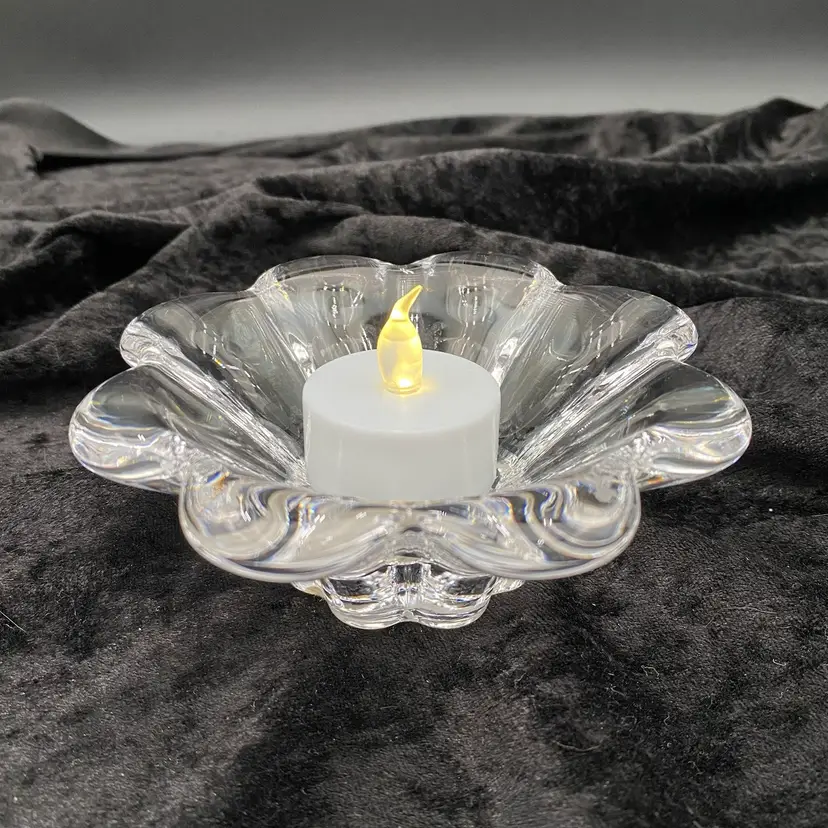 Mikasa Zinnia Crystal Votive or Tea Light Candle Holder, Made in Austria