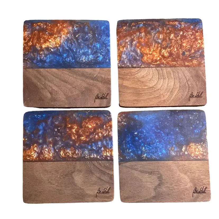 Be Still Woodworks Wooden & Epoxy Handmade Coasters 