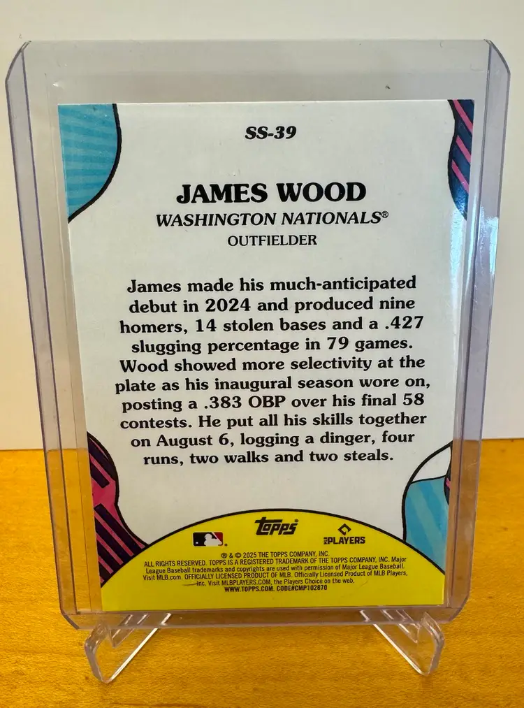 James Wood 2025 Topps Series 2 Summer Superstars Rookie Card