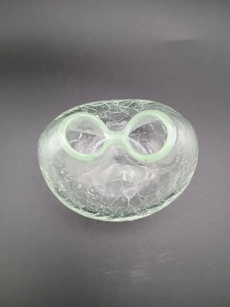 Blenko crystal mini pinched ivy vase