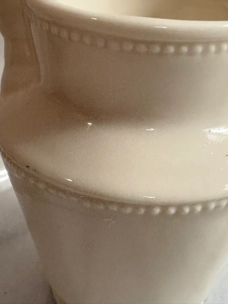 Vintage Porcelain Creamer or Syrup Pitcher Hemstitch Pattern - I. Godinger & Co.