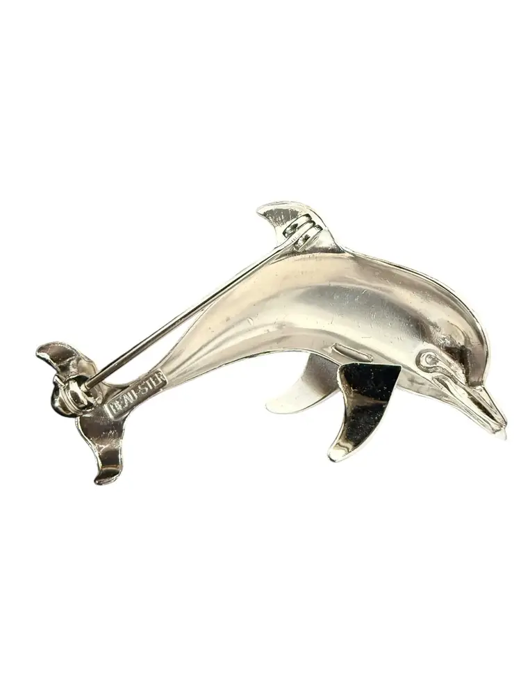 Beau Sterling Dolphin Brooch