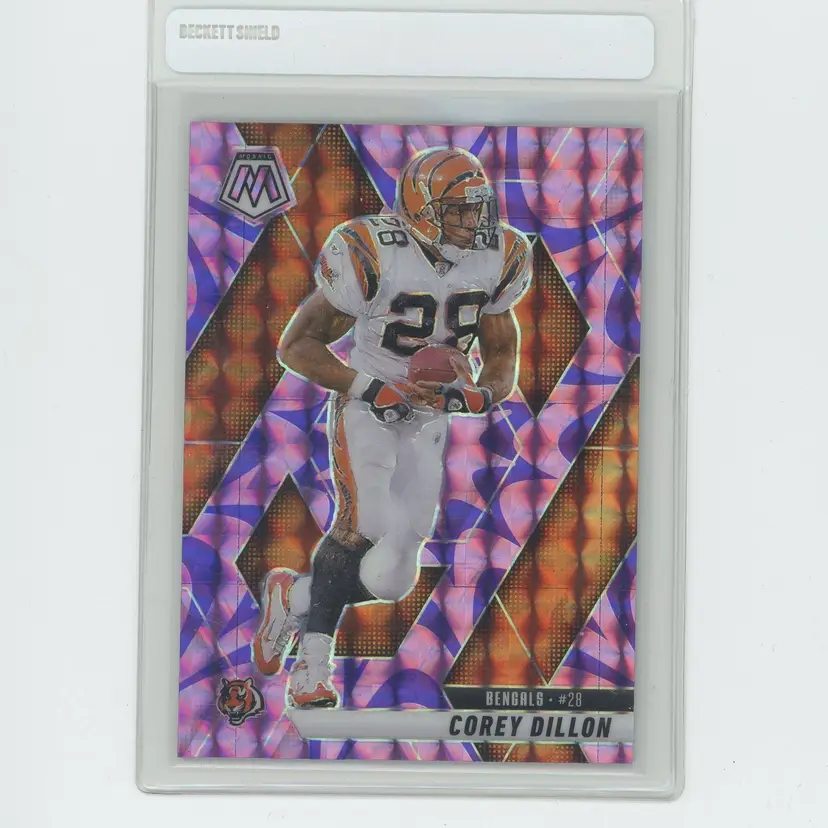Football 2025 Panini Mosaic Purple Reactive Corey Dillon #158 Cincinnati Bengals