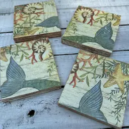 #23 Mermaid Tail Coasters