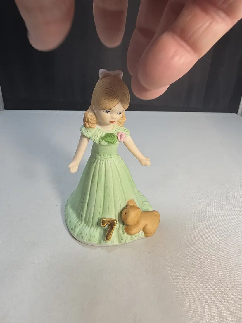 Vintage 1982 Enesco Growing Up Birthdays Girls Blonde Age 7 No Box (A1)