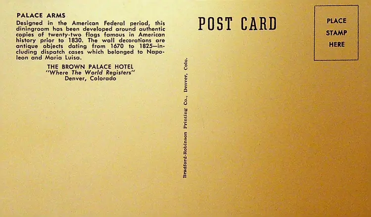 Palace Arms Unused Hotel Brown Palace Hotel Denver Colorado