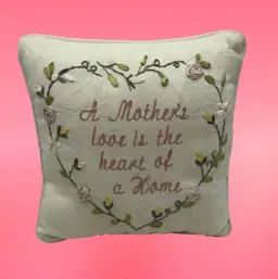 Embroidered Throw Pillow, 8-1/2” x 9-1/4”