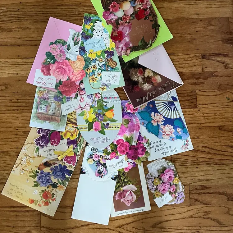 16 Greeting Cards Junk Journal Arts Crafts Scrapbooking VTG