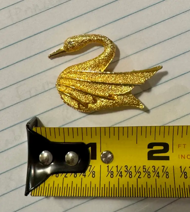 Vintage “DuBarry Fifth Avenue” Gold Tone Swan Brooch
