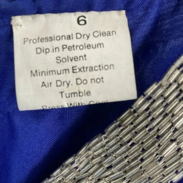 STENAY Vintage Blue Silk Sequin Knee Length Dress Size 6