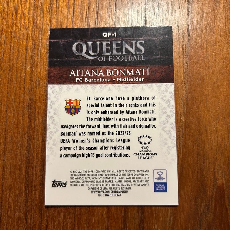 23/24 Topps Chrome UWCL Queens of Football Insert Aitana Bonmati FC Barcelona/Spain