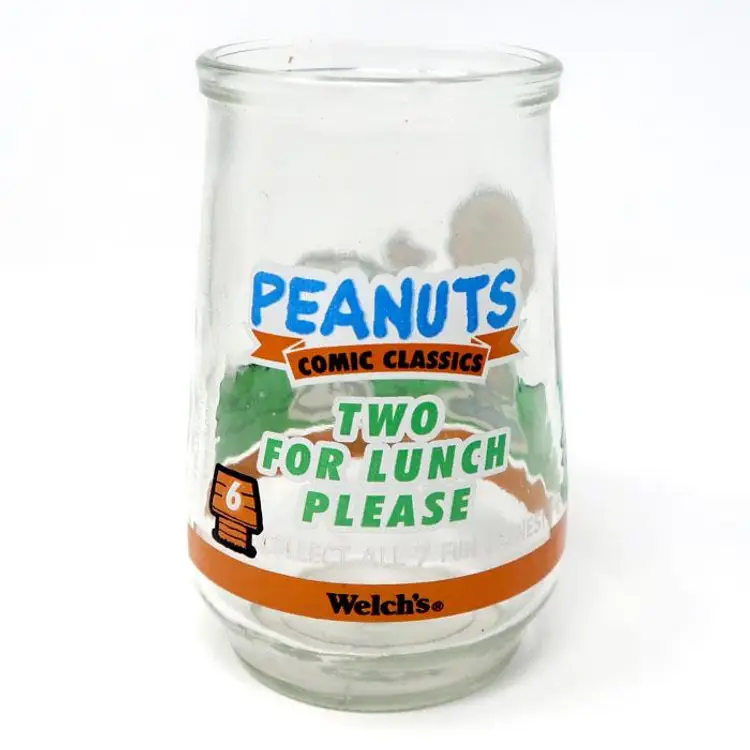 Welch's Peanuts Glass Jelly Jar - Charlie Brown & Snoopy