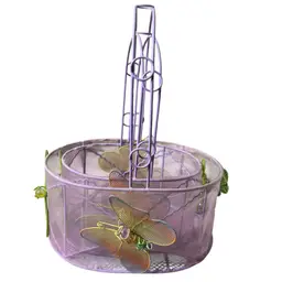 030 Set A Two Graduating Size, Purple Metal Dragonfly, Butterfly Easter Baskets