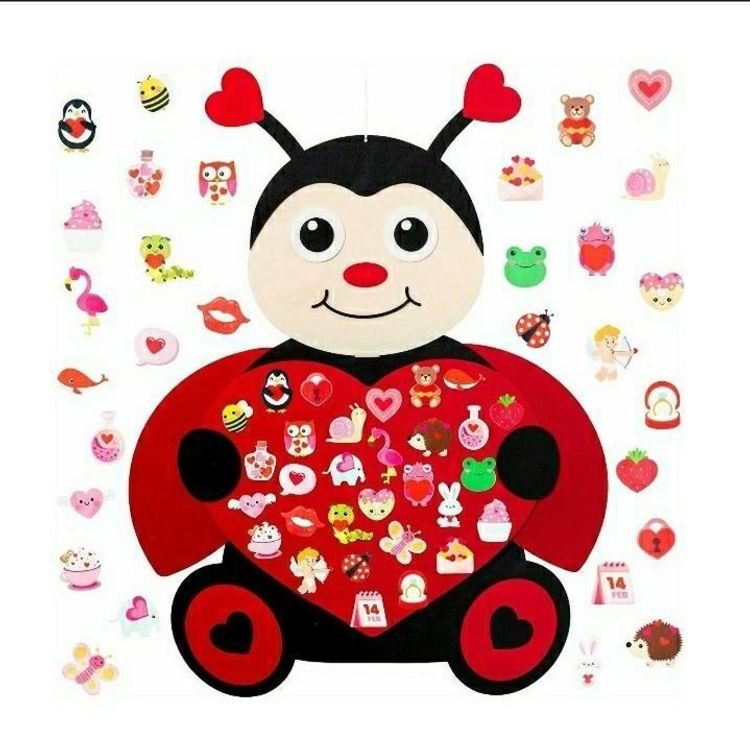 Love Bug DIY Felt Set for Kids,Felt Board for Daycare / School Class Wall Decor, 30 Patches