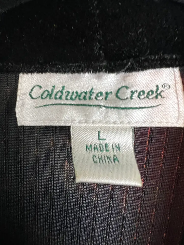 Coldwater Creek Patchwork Jacket Womens L Artsy Lagenlook Velour Blazer