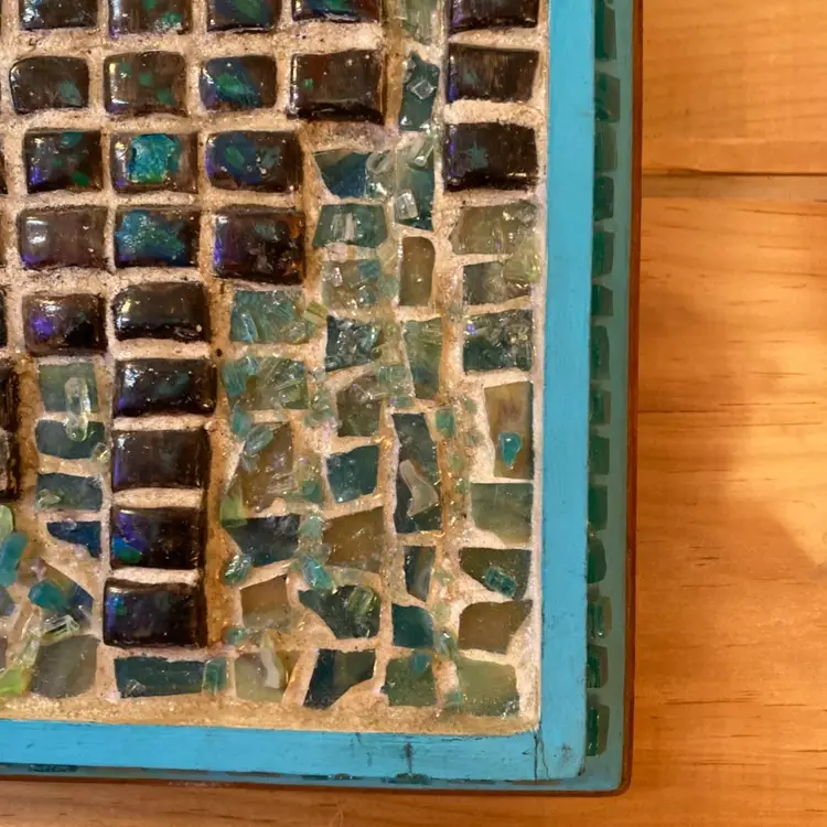 Touch of Turquoise is Original Mosaic Wall Art, home decor, original art by artist, mixed media, arist original, wall decor