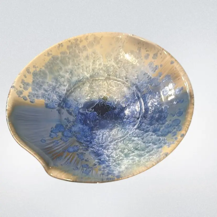 Artist-Signed Follette Studio Art Pottery Crystalline Bowl - 11.25” in diameter and 2” in height