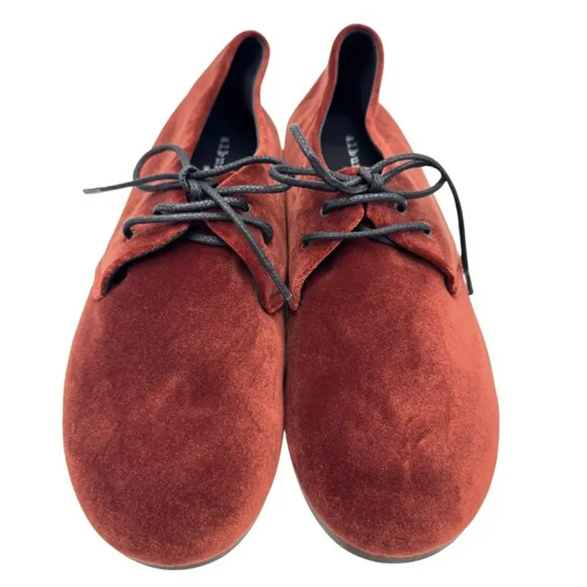 Album Di Famiglia Brown Burnt Sienna Velvet Casual Shoes Sz 7 Womens Italy w Bag