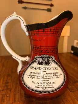 Formalities By Baum Bros “Melody Mahogany Collection” Mozart Pitcher