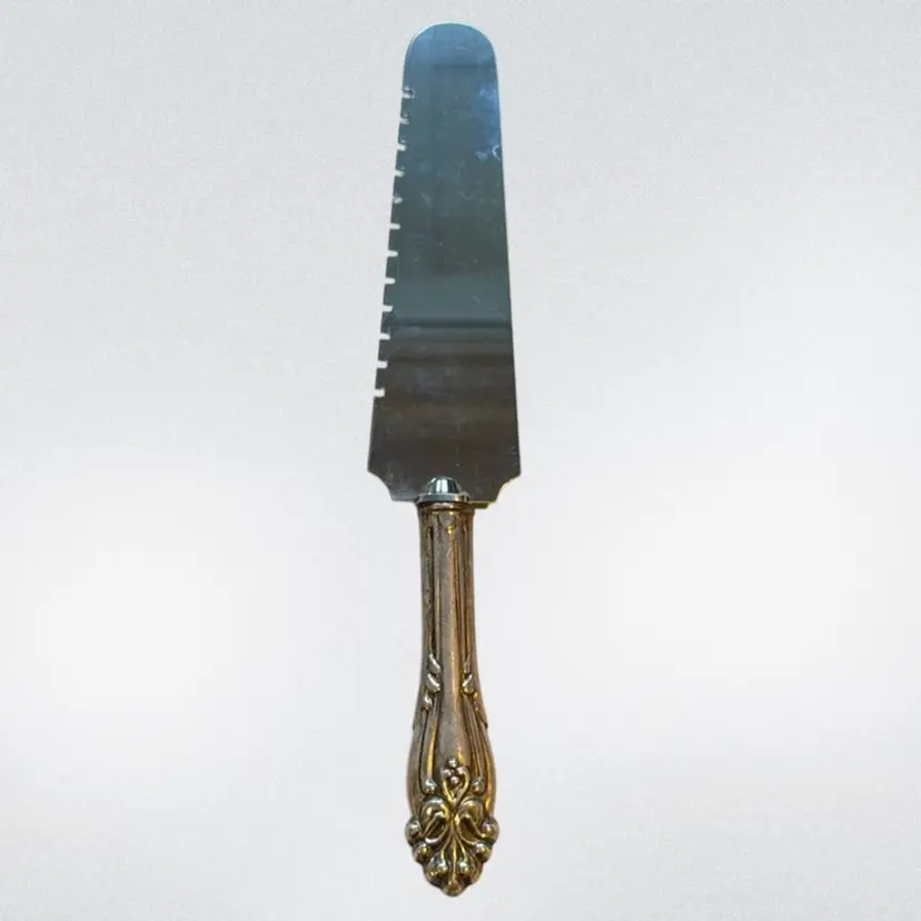 Vintage Sterling Silver Handled Cake Knife, 10” Tested