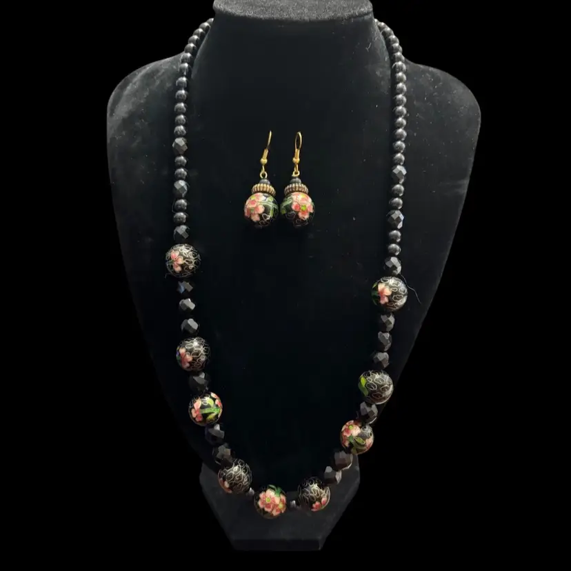 Glass And Cloisonné Breaded Set
