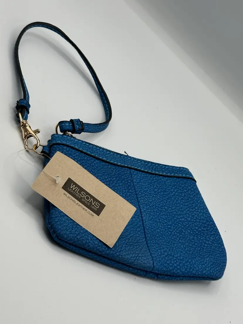 Wilsons Leather Cash Wrap Wristlet Purse Blue #67797-99 NWT