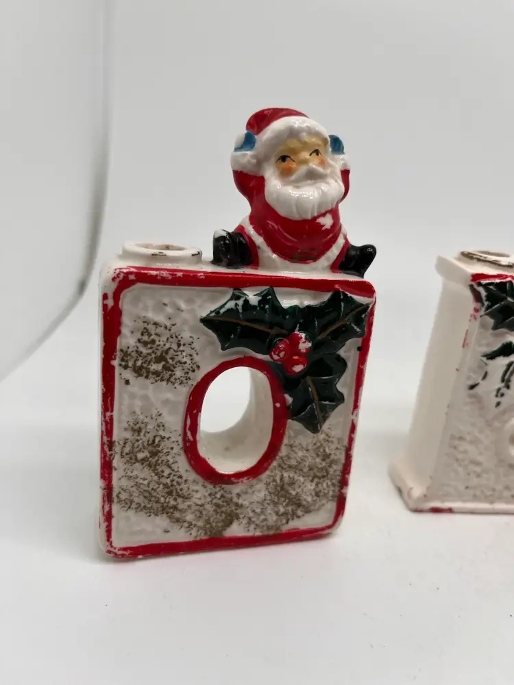Vintage Lipper & Mann Ceramic “Noel” Letter Replacement Candle Holders