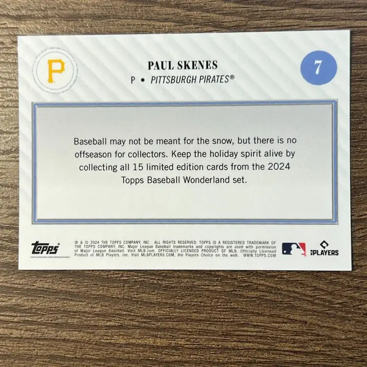 PAUL SKENES 2024 Topps Winter Wonderland GINGERBREAD MAN /49 Rookie Card RC Pittsburgh Pirates