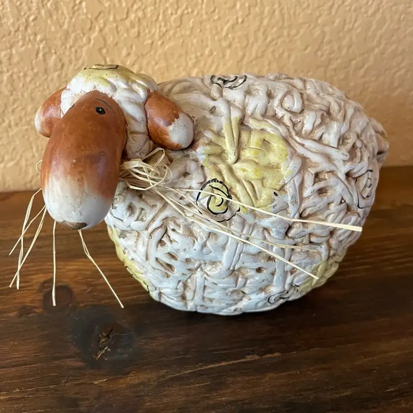 Folk Art Sheep Made Of Terra Cotta