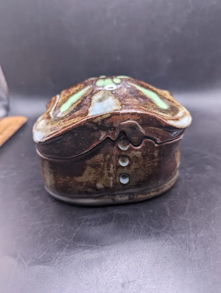 Vintage Studio Art Pottery Trinket Box Signed