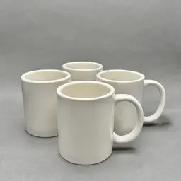 Set of 4 Vintage Beige CAC China Restaurant Ware Coffee Mugs