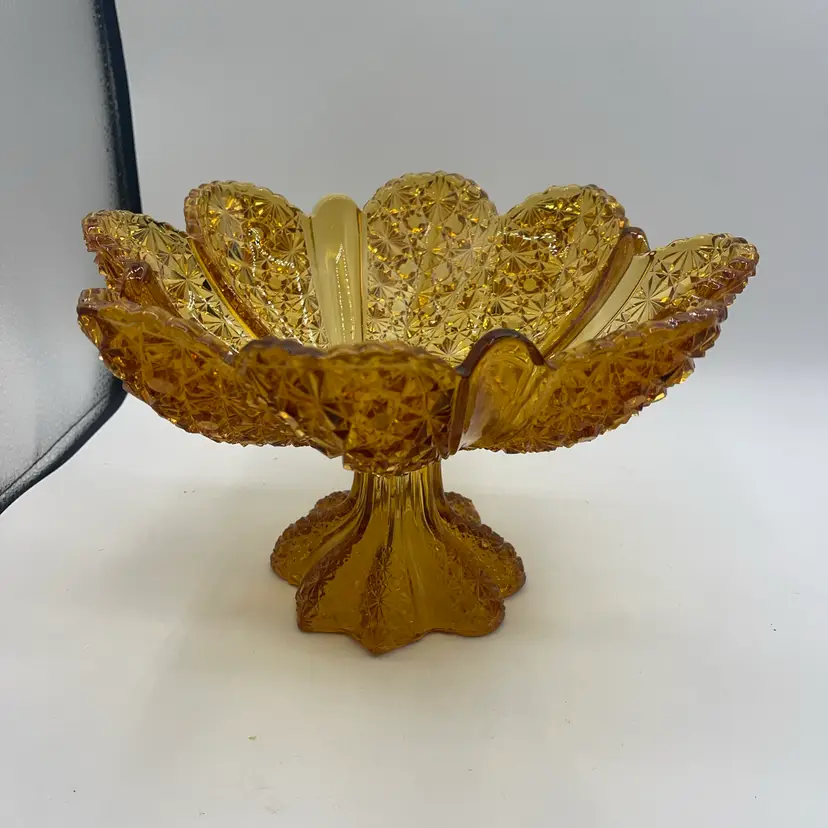 Amber Fruit/compote Bowl 10.5” X 6.5” Stunning