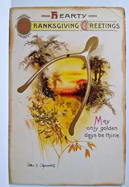 Thanksgiving Postcard Clapsaddle May Only Golden Days Be Thine Series 4440