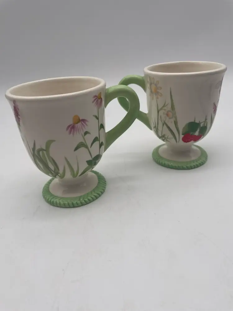 Set Of 2 Avon Infusions Botanical Bloom Chai Tea Mugs