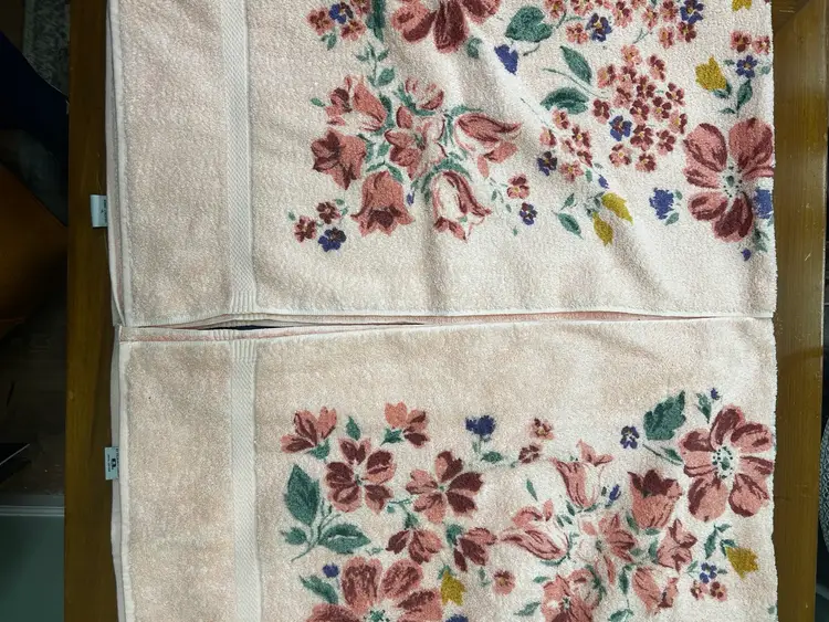 Vtg Fieldcrest Bath Towel  Set - Crown Jewel Floral 6pc