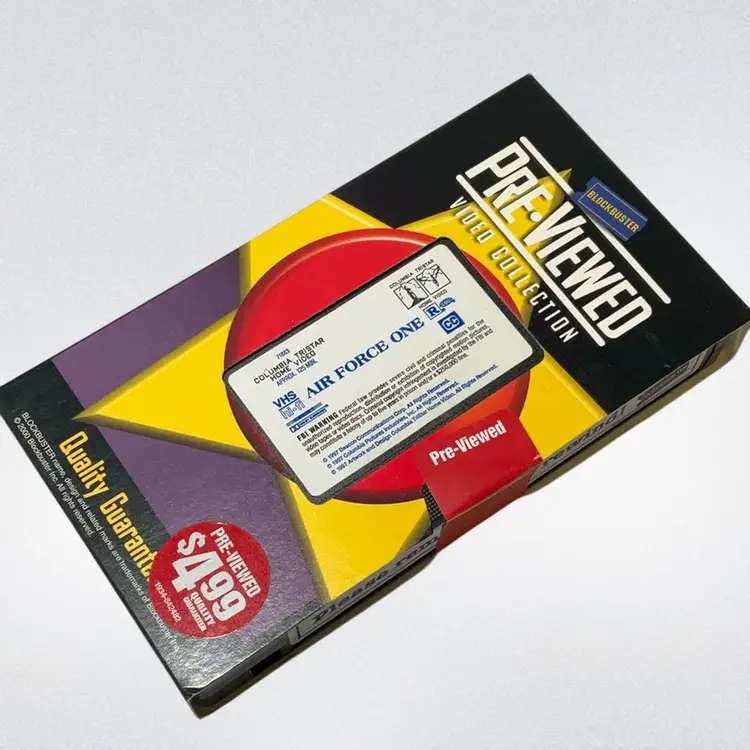 Blockbuster Video Case & VHS - Air Force One Pre-Viewed Blockbuster Original Seal