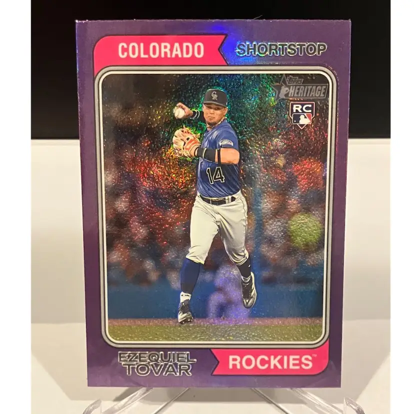 Ezequiel Tovar 2023 Topps Heritage Chrome Purple Refractor Rockies 