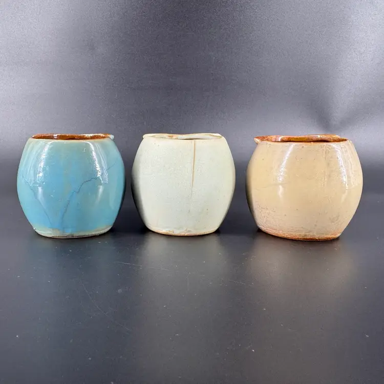 Miniature Ceramic Owl Planters Set of 3