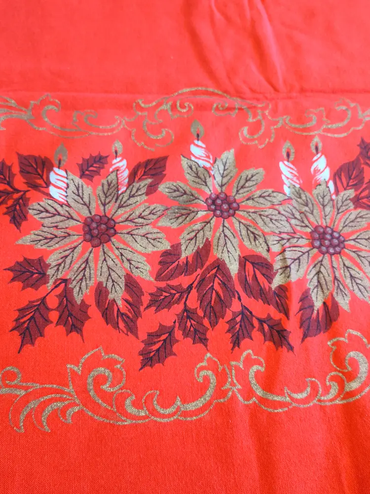 Vintage MCM Red Tablecloth