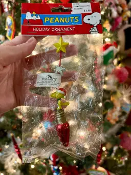 Woodstock On Lightbulb Christmas Ornament