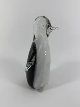 Polish Kalina 7.5" Art Glass Penguin Figurine Paperweight Made In Poland