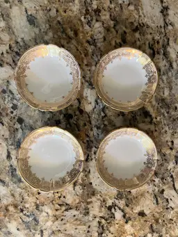 Get Bridgerton Ready With Limoges Mini Plates Set of 4 Gold Trim Design Vintage Porcelain