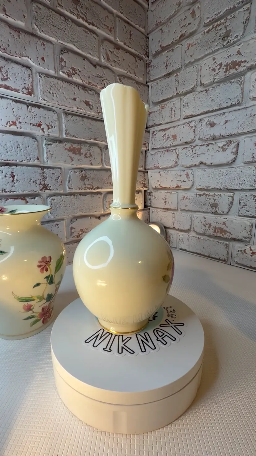 PICK ONE Lenox Vase With Pink Flowers Hand Painted On Parts Tan Colors