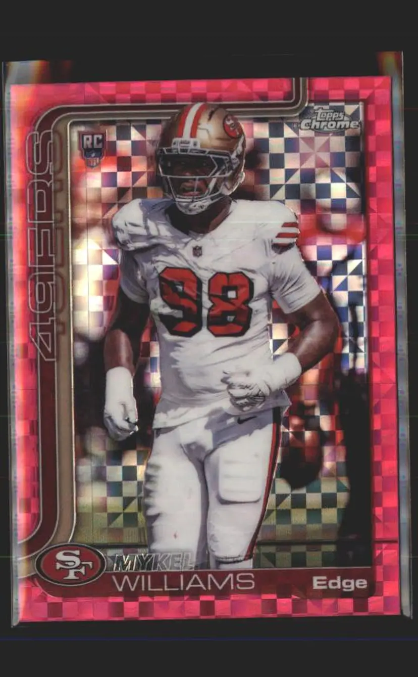 Mykel Williams 2025 Topps Chrome #352 Hot Pink X-Fractor - (140) - San Francisco 49ers