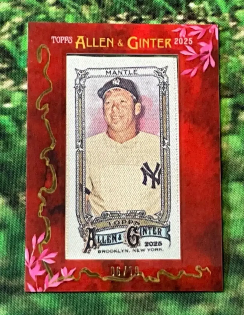 Mickey Mantle /10 Mini Framed Cloth 2025 Allen & Ginter NY Yankees (25A&G1)